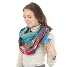 Bufandas Infinity de moda con bolsillo con cremallera oculta para niñas, hombres, mujeres